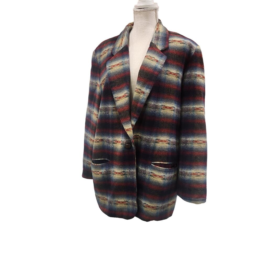Vintage Southwestern Lined Blazer Jacket size 16 Large